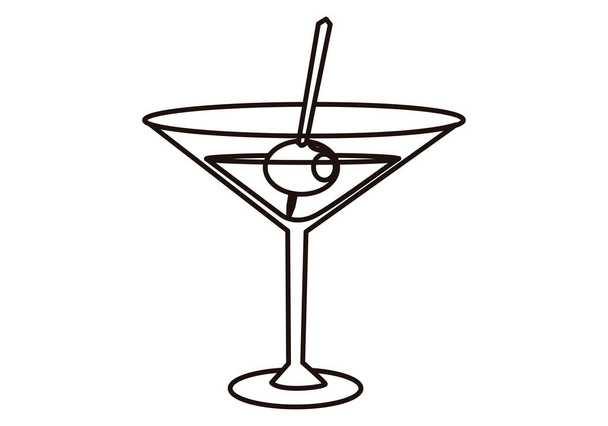 Alcool boisson verre icône noire sur fond blanc. - Vecteur, image