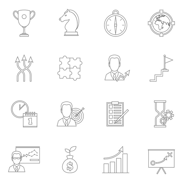 Business strategy planning icon outline - Vector, Image