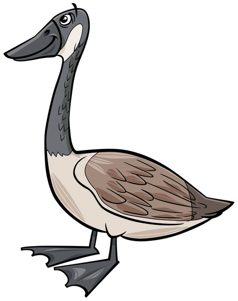 Cartoon illustration of funny wild goose bird animal character - Vector, imagen