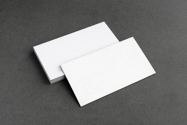 Business cards blank. Mockup on black background. Copy space for text. - Fotó, kép
