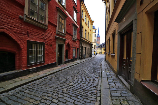 Stockholm Gamla Stan óvárosi főutcán kerület, Stockholm, Svédország - Fotó, kép