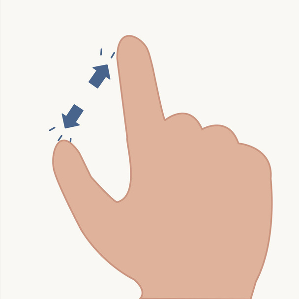 Um toque e deslize o ícone da linha esquerda. Símbolo de gesto de mão de tela de toque. eps 10 - Vetor, Imagem