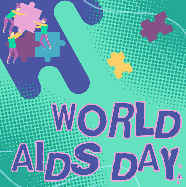 Señal de escritura a mano Día Mundial del SIDA. Enfoque empresarial: un día internacional para crear conciencia sobre la pandemia de sida. - Foto, imagen