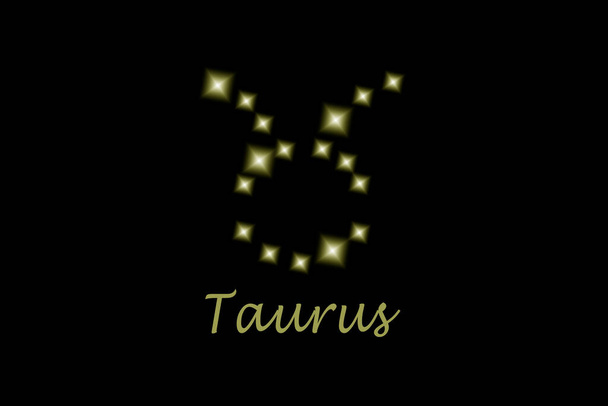 segno zodiacale composto da stelle brillanti su sfondo nero - Foto, immagini
