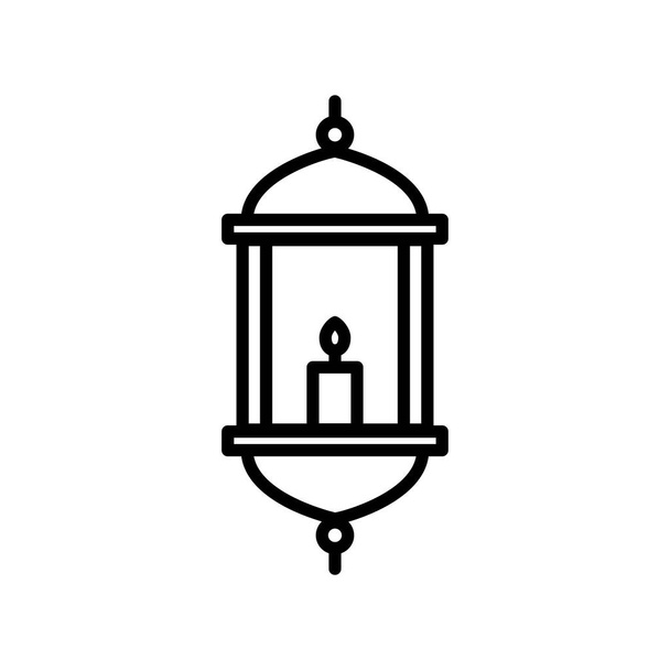 イスラムのランタンラインのアイコン。シンプルなデザインを編集できます。デザインテンプレートベクトル - ベクター画像