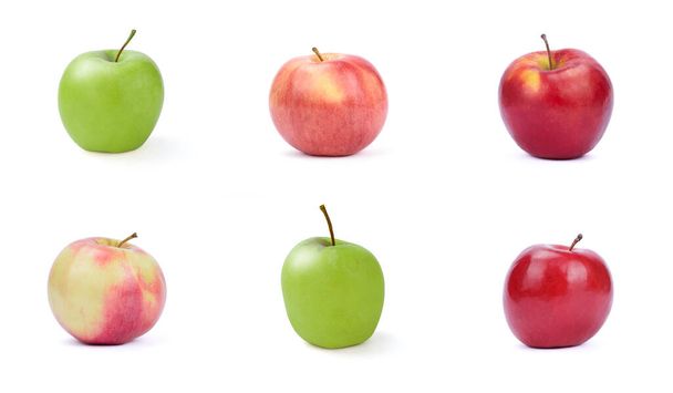 Apple Fruit Set. Isolated on White Background. - Photo, Image