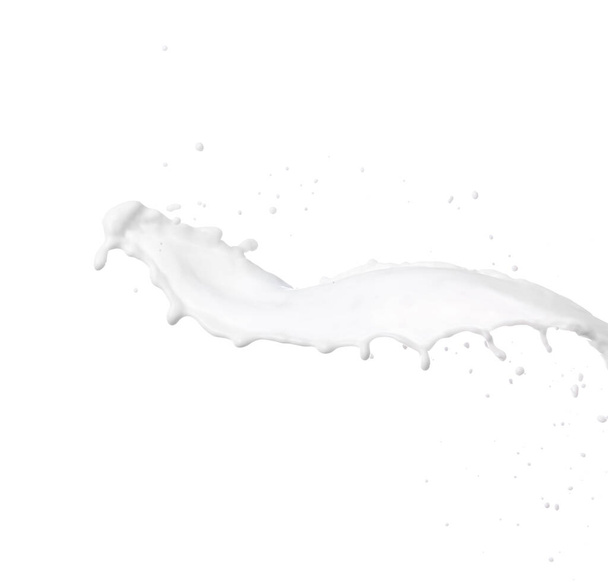 Splash of fresh milk on white background - Fotoğraf, Görsel