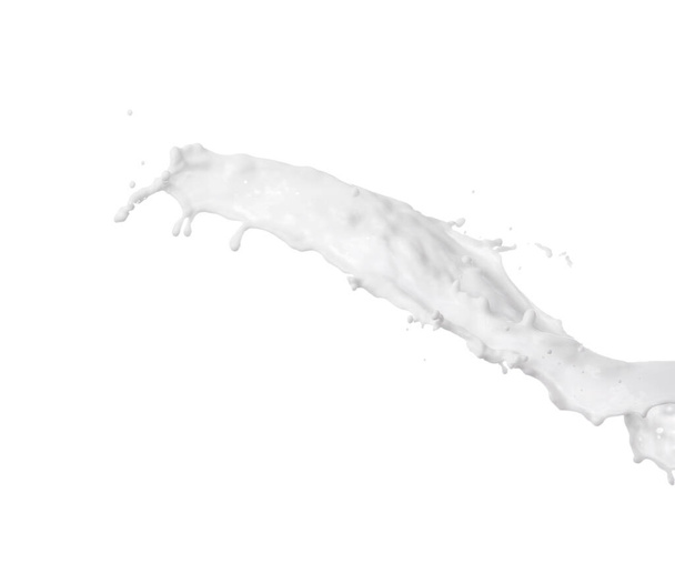 Kawałek świeżego mleka na białym tle - Zdjęcie, obraz
