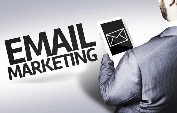 Business man with the text Email Marketing in a concept image - Photo, Image