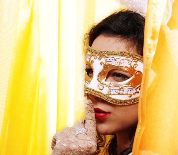 Woman wearing a carnival mask - Photo, Image