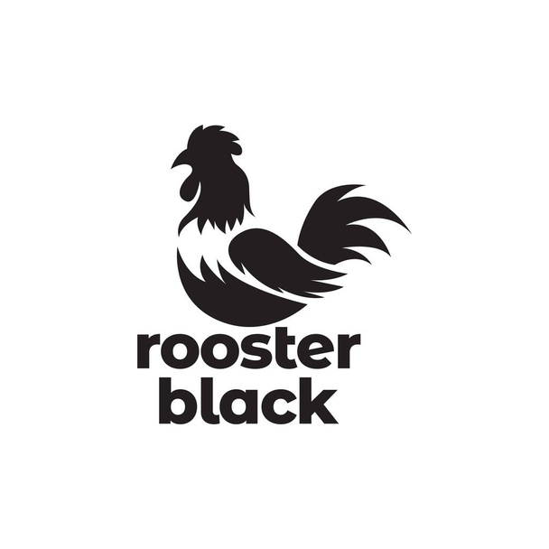 diseño de logotipo de gallo negro aislado vector gráfico icono icono ilustración idea creativa - Vector, imagen