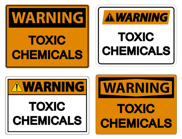 Señal de símbolo de químicos tóxicos de advertencia sobre fondo blanco - Vector, Imagen