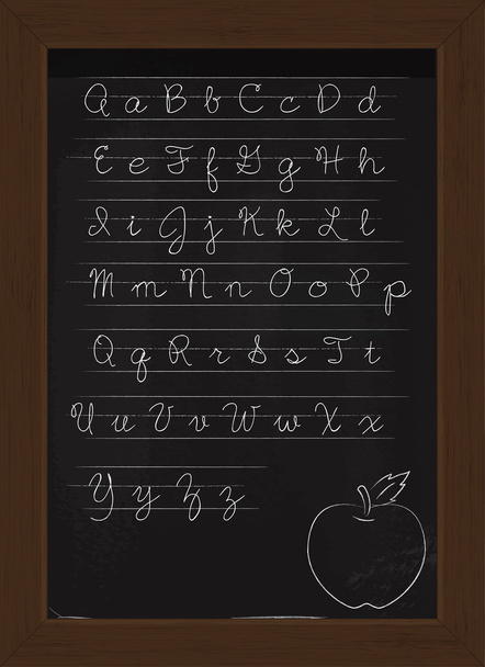 czarny deska z alfabetu - Wektor, obraz