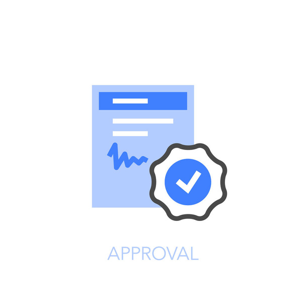 Approval symbol with a signed document and check mark symbol. Easy to use for your website or presentation. - Vector, Image