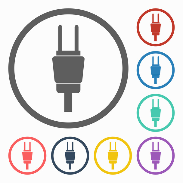 elektrische stekker pictogram - Vector, afbeelding