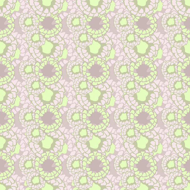 A repeating pattern. Seamless flower ornament. Doodle floral drawing. Handmade graphics. Bedding green and pink shades. For a wedding and Valentines day.Printing on wallpaper and packaging. - Fotografie, Obrázek