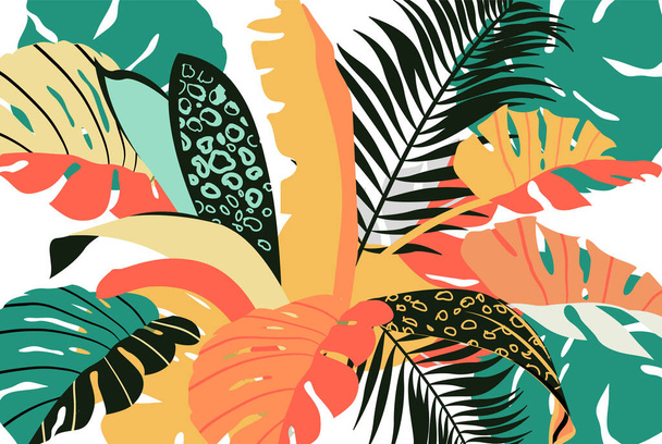 Poster with tropical art - Vector, afbeelding