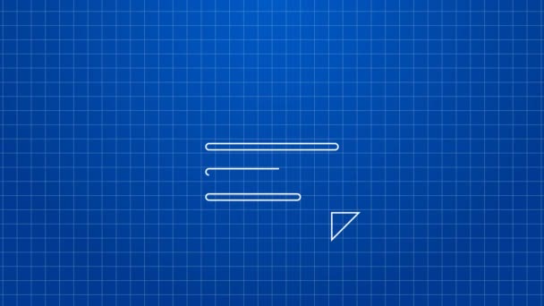 White line Notebook icon isolated on blue background. Spiral notepad icon. School notebook. Writing pad. Diary for school. 4K Video motion graphic animation - Footage, Video
