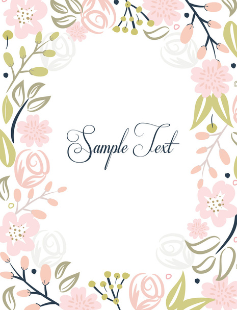 cartão de convite floral - Vetor, Imagem