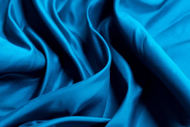 синий ткань текстура фона, абстрактный, крупный план текстуры тромба - Фото, изображение