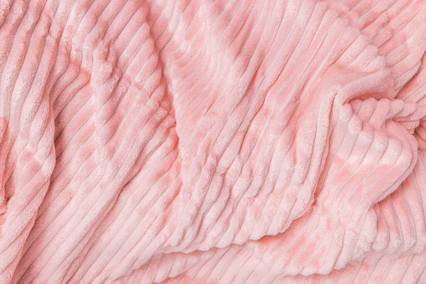 Nuevo tejido rosa suave con ondas y líneas. Textura abstracta fondo, primer plano - Foto, Imagen