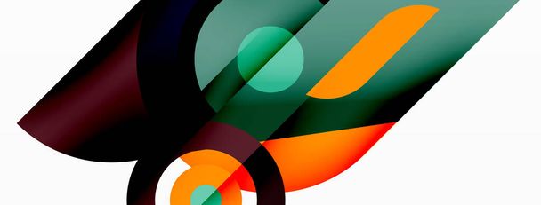Anillos y círculos fondo abstracto geométrico para fondo de pantalla, bandera, telón de fondo - Vector, Imagen