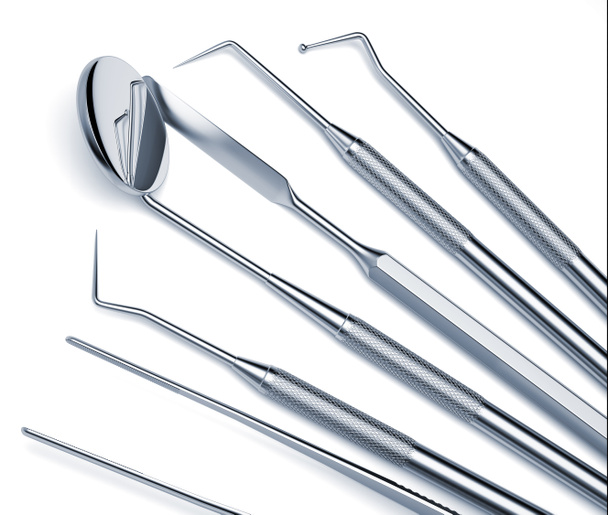 Basic hammaslääkäri työkaluja eristetty valkoinen
 - Valokuva, kuva