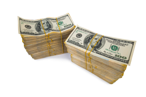 Стек доларів у бізнес-концепції ізольовано на білому
 - Фото, зображення
