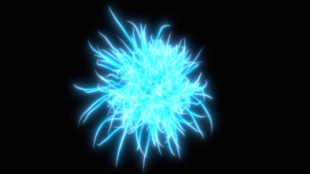 Abstract blue energy ball on black background. Energy appearance. Plasma effect - Footage, Video