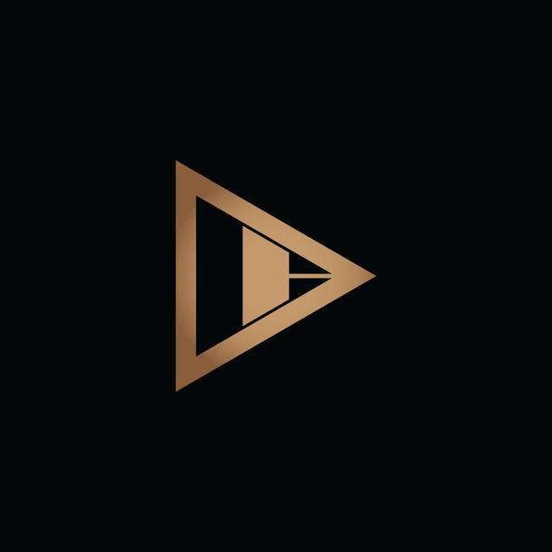 Logo voor video. Gold Play Button met C letter logo. Negatieve ruimte logotype initiële ontwerpen voor persoonlijke en bedrijfsbranding. EPS10 #01 - Vector, afbeelding