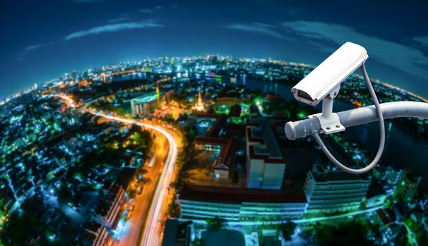 CCTV з розмиття місто в фоновому режимі риби очі перспективі - Фото, зображення