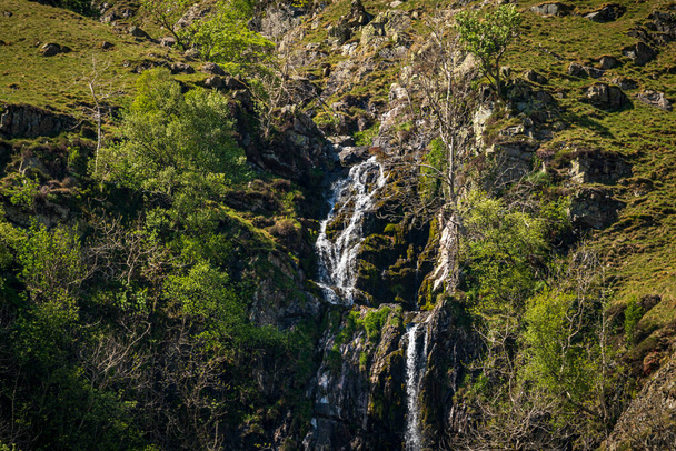 Cautley Spout Waterfall in the Howgill Fells near Low Haygarth, Yorkshire Dales National Park, Cumbria, England, UK - Fotoğraf, Görsel