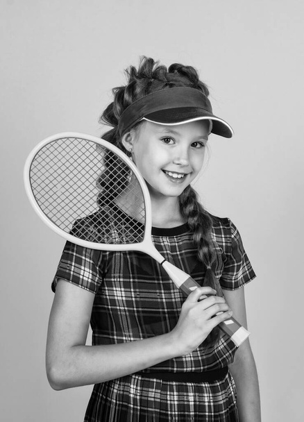 nice smile. kid tennis player. back to school. happy and healthy childhood. active lifestyle. - Φωτογραφία, εικόνα