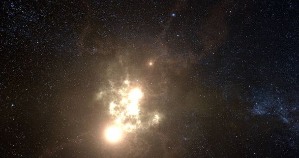 Via Láctea estrelas e céu estrelado. Ilustração 3D. - Foto, Imagem