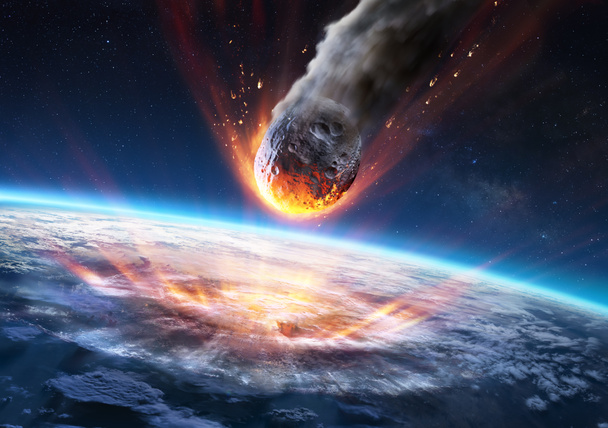 Asteroidi vaikutus maapallolla - Meteori törmäyksessä planeetta - Sisältää 3d Renderöinti - elementtejä tämän kuvan toimittama NASA - Valokuva, kuva