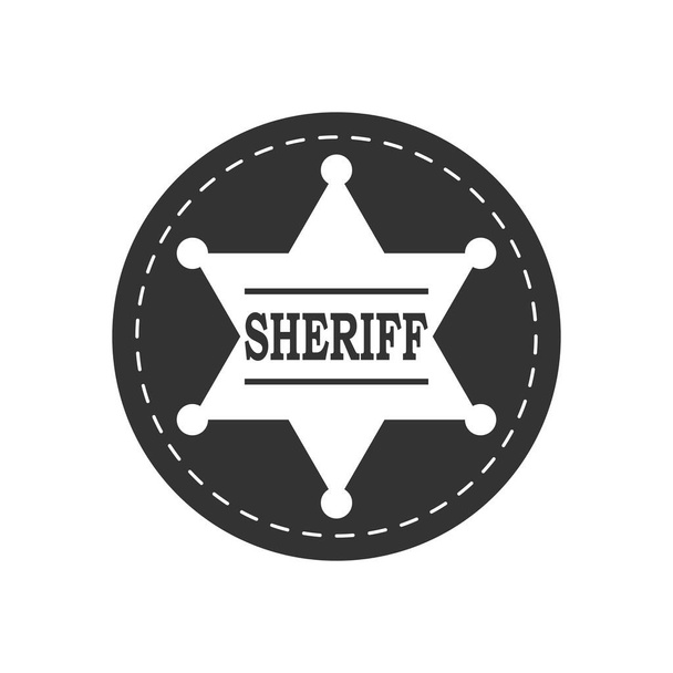 Графический знак шерифа. Эмблема шерифа изолирована на белом фоне. Символ маршала. Векторная иллюстрация - Вектор,изображение