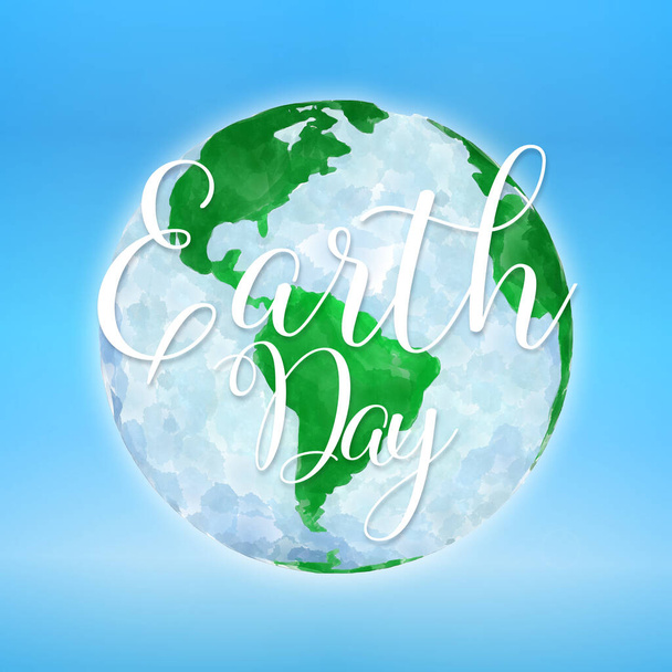 Earth Day watercolor background - Photo, Image