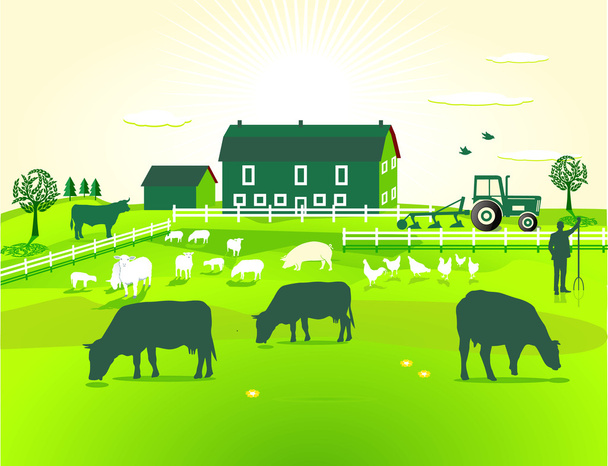 Зеленая ферма
 - Вектор,изображение