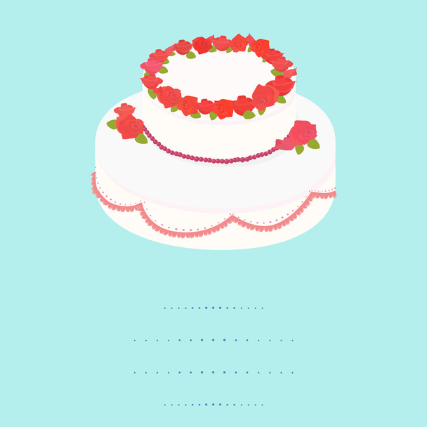 cake on blue - Vector, Image