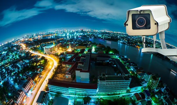 Cámara CCTV o vigilancia con perspectiva de ojo de pez
 - Foto, Imagen