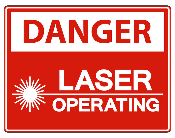 Signe de sécurité Danger Laser opérant sur fond blanc - Vecteur, image