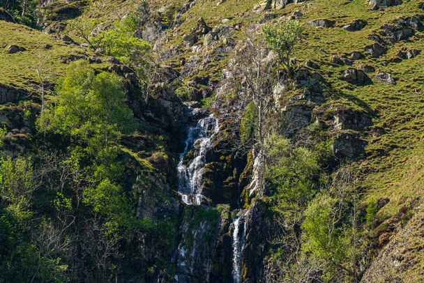 Cautley Spout Waterfall in the Howgill Fells near Low Haygarth, Yorkshire Dales National Park, Cumbria, England, UK - 写真・画像
