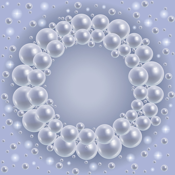 Shiny pearls frame - Vektor, obrázek