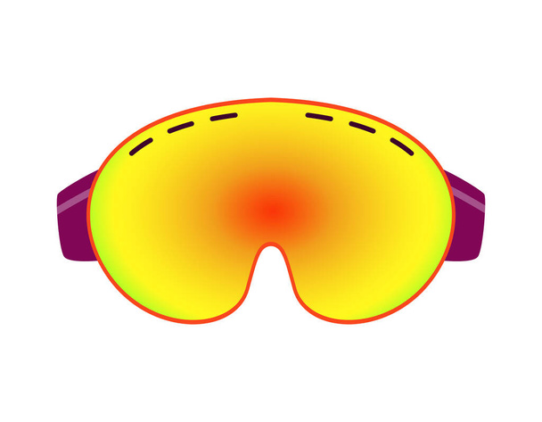 Bright winter ski goggles isolated on white background - Vektör, Görsel