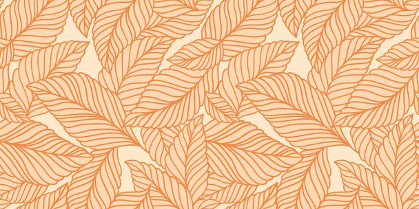 Elegant seamless pattern with delicate leaves. Vector Hand drawn floral background for fabric , wallpaper, print, cover, banner and invitation. - Vector, afbeelding