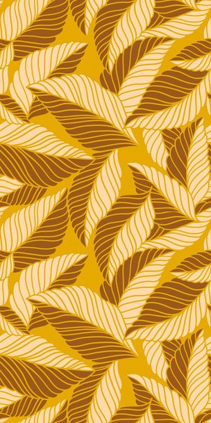 Elegant seamless pattern with delicate leaves. Vector Hand drawn floral background for fabric , wallpaper, print, cover, banner and invitation. - Vektör, Görsel