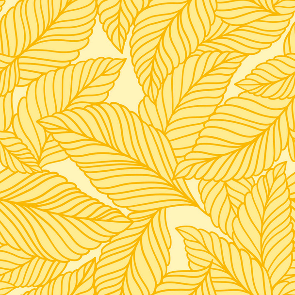Elegant seamless pattern with delicate leaves. Vector Hand drawn floral background for fabric , wallpaper, print, cover, banner and invitation. - Vektor, Bild
