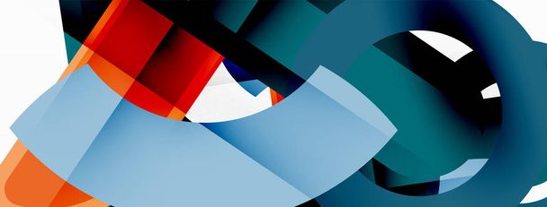 Rayas geométricas de color, líneas de fondo abstracto. Plantilla geométrica mínima para papel pintado, banner, presentación - Vector, imagen