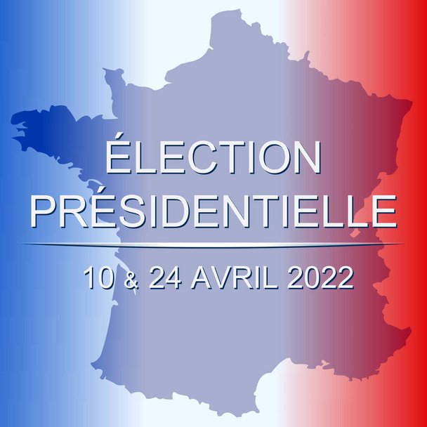 Vecteur avec texte pour l'élection présidentielle française 2022  - Vecteur, image