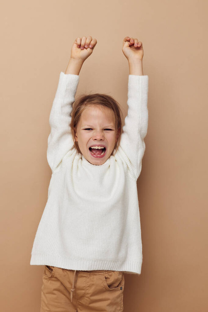 little girl childrens style emotions fun childhood unaltered - Фото, зображення